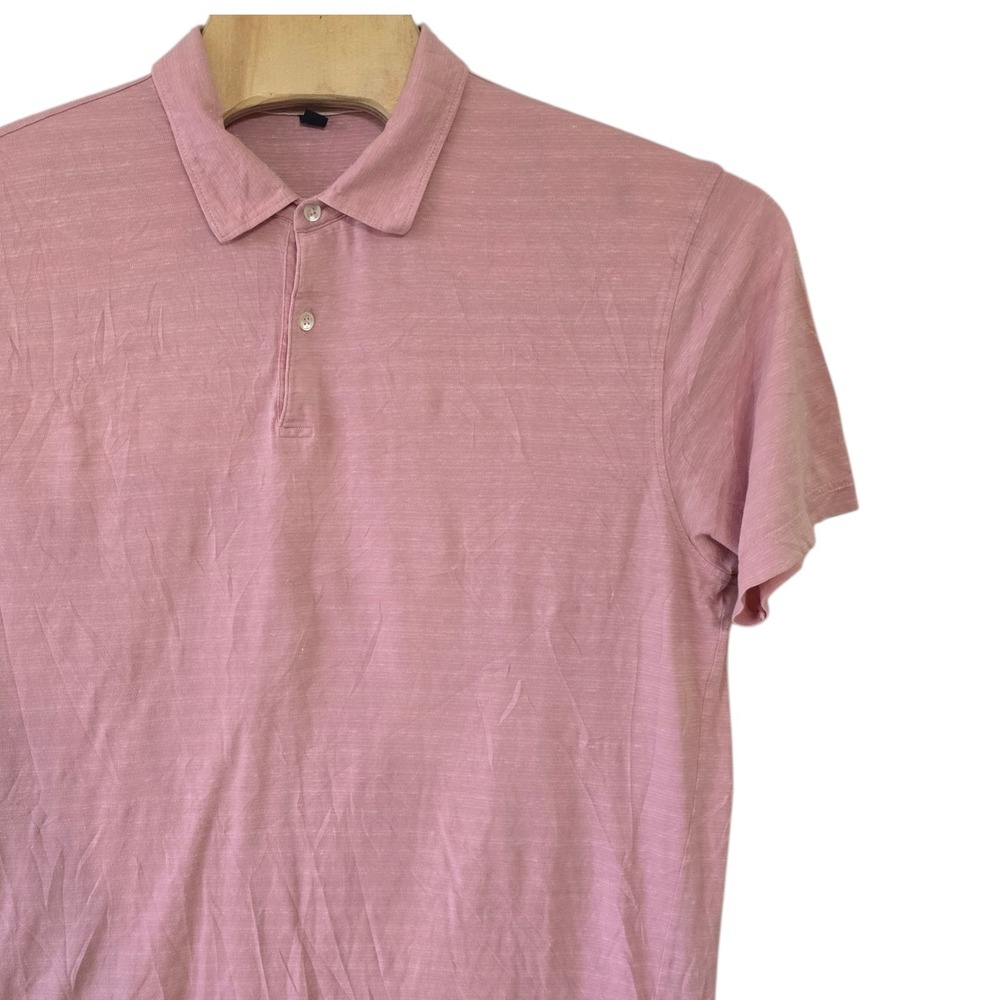 Peter Millar Collection Mens 2XL Pink Cotton Linen Slub Jersey Polo Shirt